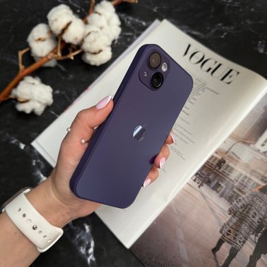 Чехол стеклянный матовый с защитой камеры Matte AG-Glass для iPhone 14 Purple