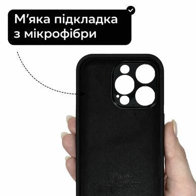 Чехол Silicone Case FULL 360 с микрофиброй для iPhone 13 Pro Max Черный