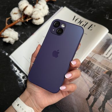 Чехол стеклянный матовый с защитой камеры Matte AG-Glass для iPhone 14 Purple