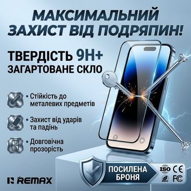Захисне скло Remax 3D Full Cover прозоре олеофобне для iPhone 14 Pro Max