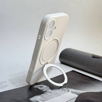 Силиконовый чехол с MagSafe и подставкой для iPhone 16 Plus White
