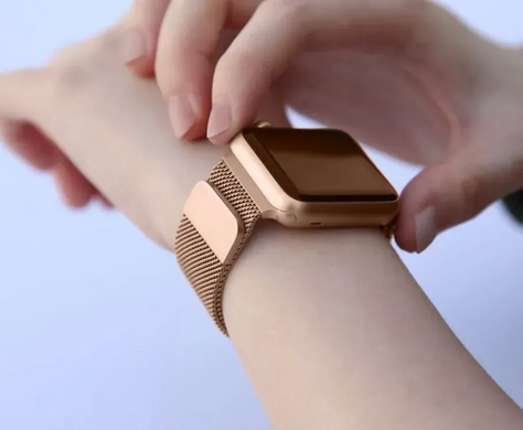 Ремінець металевий мілянська петля для Apple Watch 42|44|45|46|49mm Champagne
