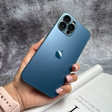 Чехол стеклянный матовый с защитой камеры Matte AG-Glass для iPhone 11 Pro Royal blue