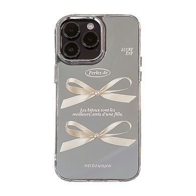 Чехол зеркальный силиконовый с бантом Bow Case для iPhone 11 Silver