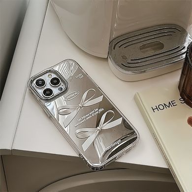 Чехол зеркальный силиконовый с бантом Bow Case для iPhone 11 Silver