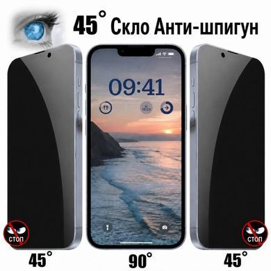 Захисне скло Анти-шпигун Privacy 9H для iPhone 15, iPhone 16