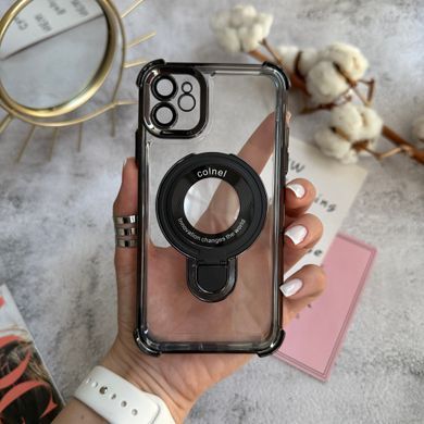 Чехол силиконовый ударопрочный с Magsafe и подставкой для iPhone 11 Black