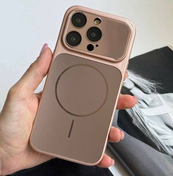 Чохол імітація скла матовий в стилі 17 з MagSafe для iPhone 13 Pro Max Rose Gold