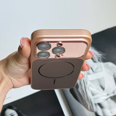 Чохол імітація скла матовий в стилі 17 з MagSafe для iPhone 13 Pro Max Rose Gold