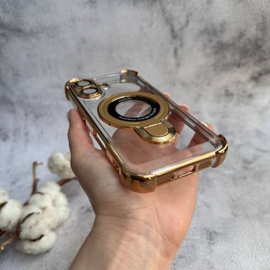 Чехол силиконовый ударопрочный с Magsafe и подставкой для iPhone 17 Gold