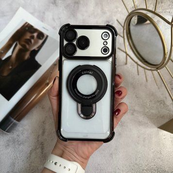 Чохол силіконовий ударостійкий з Magsafe і підставкою для iPhone 17 Pro Black
