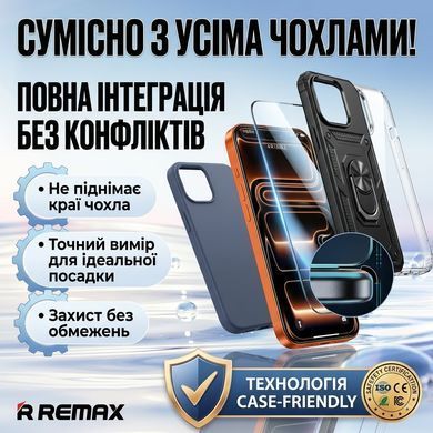 Захисне скло Remax 3D Full Cover прозоре олеофобне для iPhone 16 Pro, iPhone 17