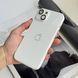 Скляний глянцевий чохол з лого Metal lens для iPhone 14 White
