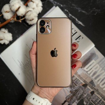 Чехол матовый имитация стекла Desert Titanium для iPhone 11 Dark Gold