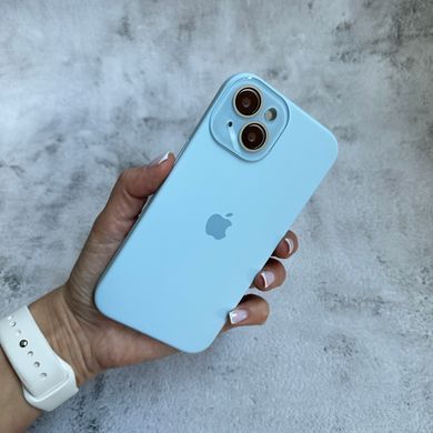 Чохол з силікону і покриттям Soft Touch мікрофібра для iPhone 14 Mist Blue