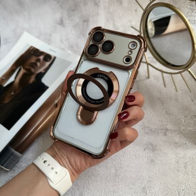 Чохол силіконовий ударостійкий з Magsafe і підставкою для iPhone 17 Pro Dark Gold