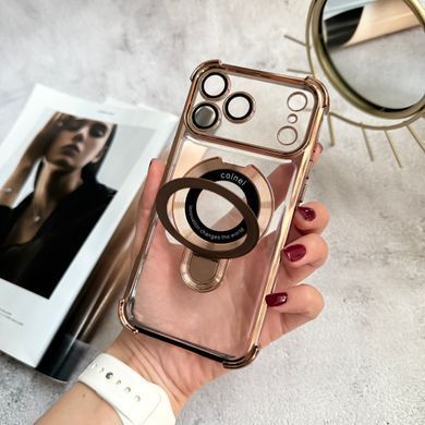 Чохол силіконовий ударостійкий з Magsafe і підставкою для iPhone 17 Pro Dark Gold