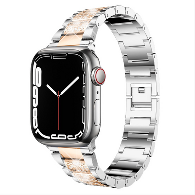 Металлический ремешок Diamond Metal Band для Apple Watch 38|40|41|42 (10 series) mm Silver+Gold