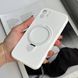 Силиконовый чехол с микрофиброй и кольцом подставкой для iPhone 11 White