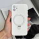 Силиконовый чехол с микрофиброй и кольцом подставкой для iPhone 11 White