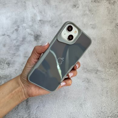 Чехол с акриловой крышкой имитирующей стекло Loft Glossy для iPhone 15 Silver