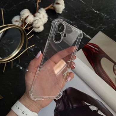 Чехол силикон ударопрочный с усиленными углами TPU FULL для iPhone 16 Plus Прозорий