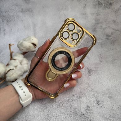 Чехол силиконовый ударопрочный с Magsafe и подставкой для iPhone 15 Pro Max Gold