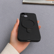 Силіконовий чохол з мікрофіброю і кільцем підставкою для iPhone 15 Plus Black