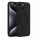 Силіконовий чохол з мікрофіброю і кільцем підставкою для iPhone 15 Plus Black