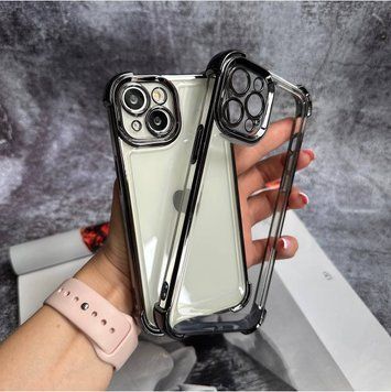 Чохол протиударний прозорий з посиленими кутами та захистом камери для iPhone 17 Black