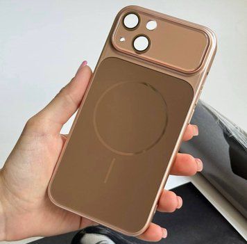 Чохол імітація скла матовий в стилі 17 з MagSafe для iPhone 13 Rose Gold