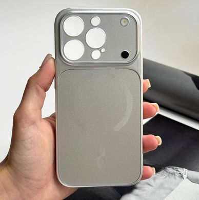 Чехол имитация стекла матовый в Style 17 с MagSafe для iPhone 15 Pro Max Silver