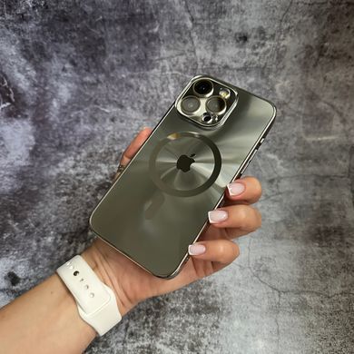Чехол имитация стекла Laser Disco case MagSafe для iPhone 15 Plus Silver