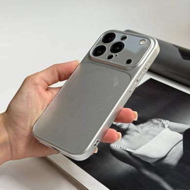 Чехол имитация стекла матовый в Style 17 с MagSafe для iPhone 15 Pro Max Silver