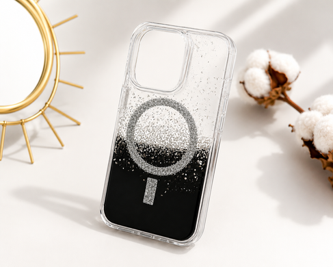 Чохол силіконовий з блискітками MagSafe для iPhone 11 Silver
