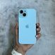 Чохол з силікону і покриттям Soft Touch мікрофібра для iPhone 15 Mist Blue