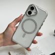 Чехол прозрачный силиконовый с блестками и MagSafe. для iPhone 16 Прозорий
