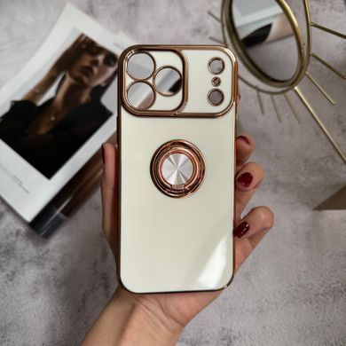 Чохол глянцевий силікон з кільцем тримачем для iPhone 17 Pro White