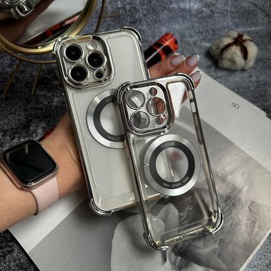 Чехол силиконовый ударопрочный с магнитом MagSafe для iPhone 12 Pro Silver