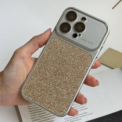 Чохол протиударний з блискітками Shine для iPhone 14 Pro Max Gold