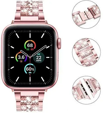 Металлический ремешок Diamond Metal Band для Apple Watch 38|40|41|42 (10 series) mm Rose Gold