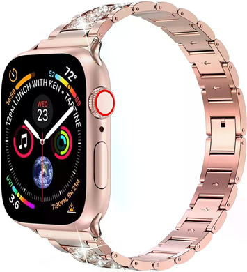 Металлический ремешок Diamond Metal Band для Apple Watch 38|40|41|42 (10 series) mm Rose Gold