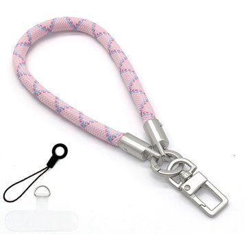 Плетений шнурок на руку для телефона з карабіном Icarer Pink