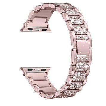 Металлический ремешок Diamond Metal Band для Apple Watch 38|40|41|42 (10 series) mm Rose Gold