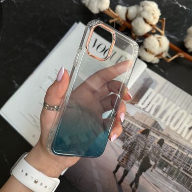 Силиконовый чехол с блестками Shine OMBRE для iPhone 11 Sea Blue