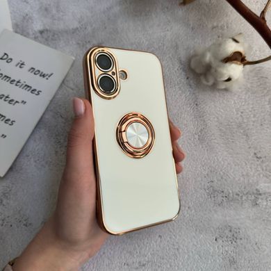 Чохол глянцевий силікон з кільцем тримачем для iPhone 17 White