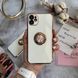 Чехол глянцевый силикон с кольцом держателем для iPhone 11 White