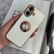 Чохол глянцевий силікон з кільцем тримачем для iPhone 17 White