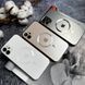 Чохол скляний з матовим обідком і магнітом Titanium Lux MagSafe для iPhone 13 Pro Gold