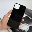 Чехол из текстиля со структурой под джинс Denim case для iPhone 14 Black